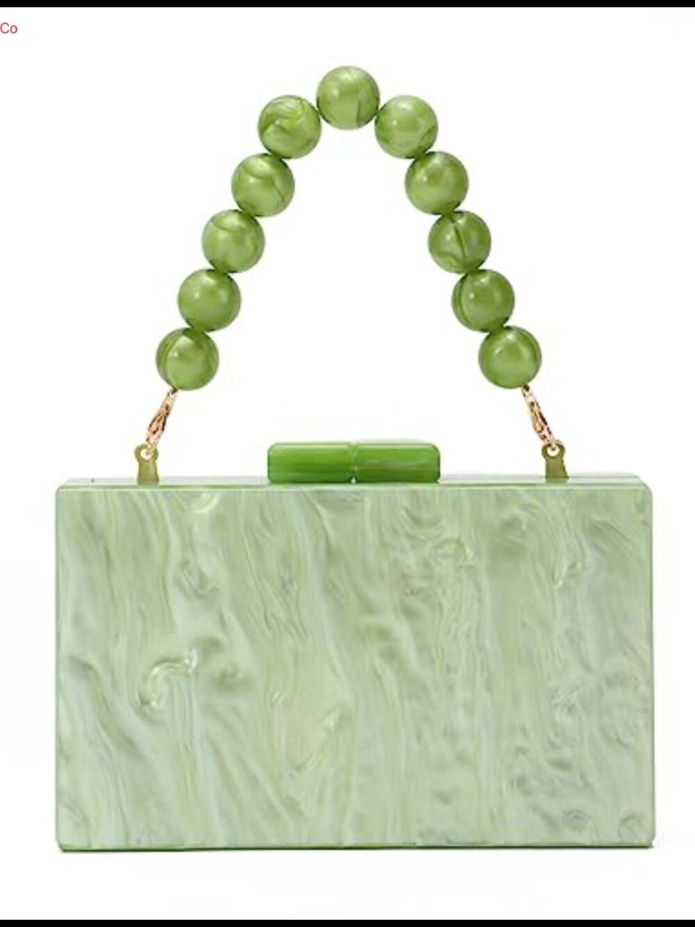 Acrylic Clutch Purse with Bead Chain Marble Evening Handbag Crossbody Bag